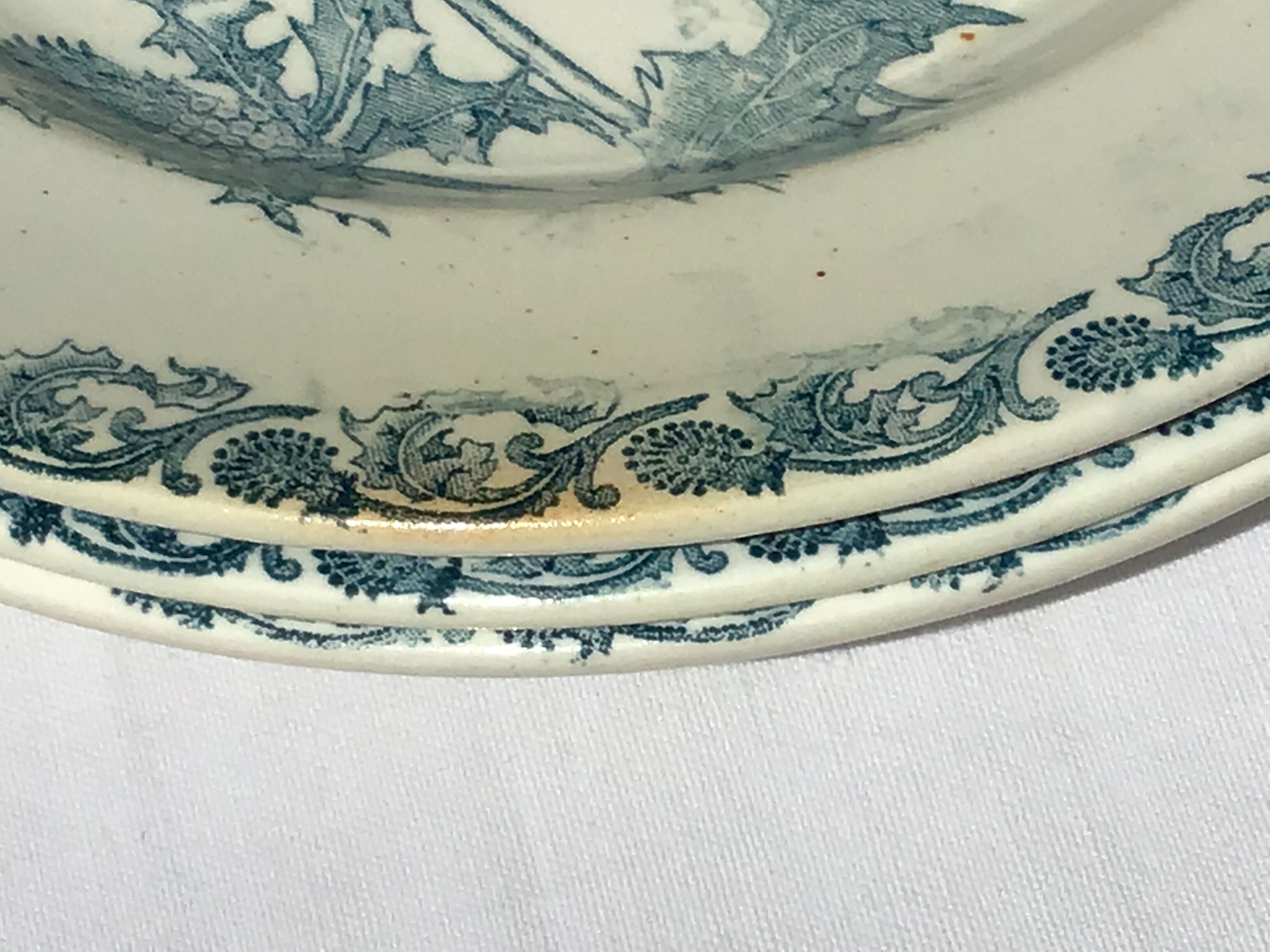 9 hollow plates Iron Earth thistles L.G Righi blue ink