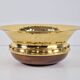 Vintage Valenti Gold Plated Centerpiece Bowl on Walnut Base, 1990s