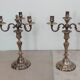 Set of 2 silver metal chandelier Louis XVI style