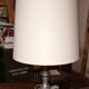 Lampe étain et bois
