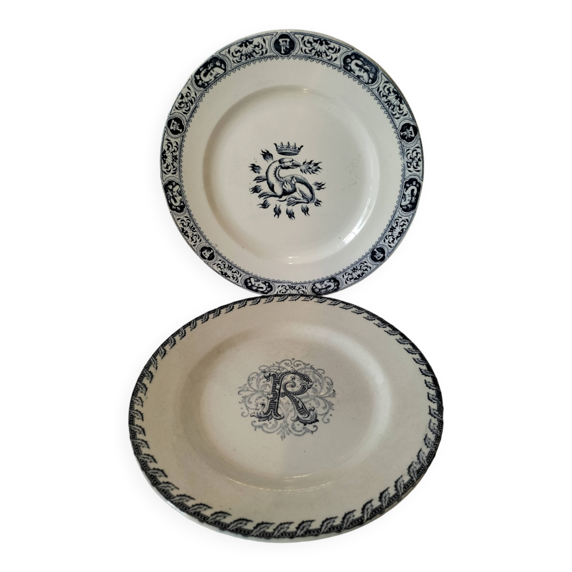 Pair of ironstone plates – Salins François Ier & KG