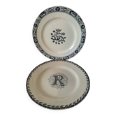 Pair of ironstone plates – Salins François Ier & KG