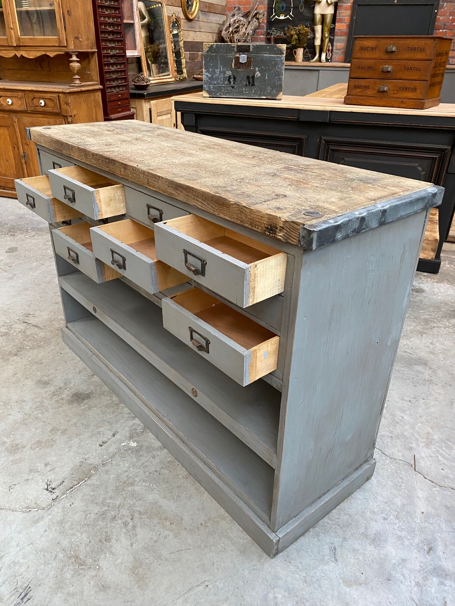 Factory cabinet with drawers