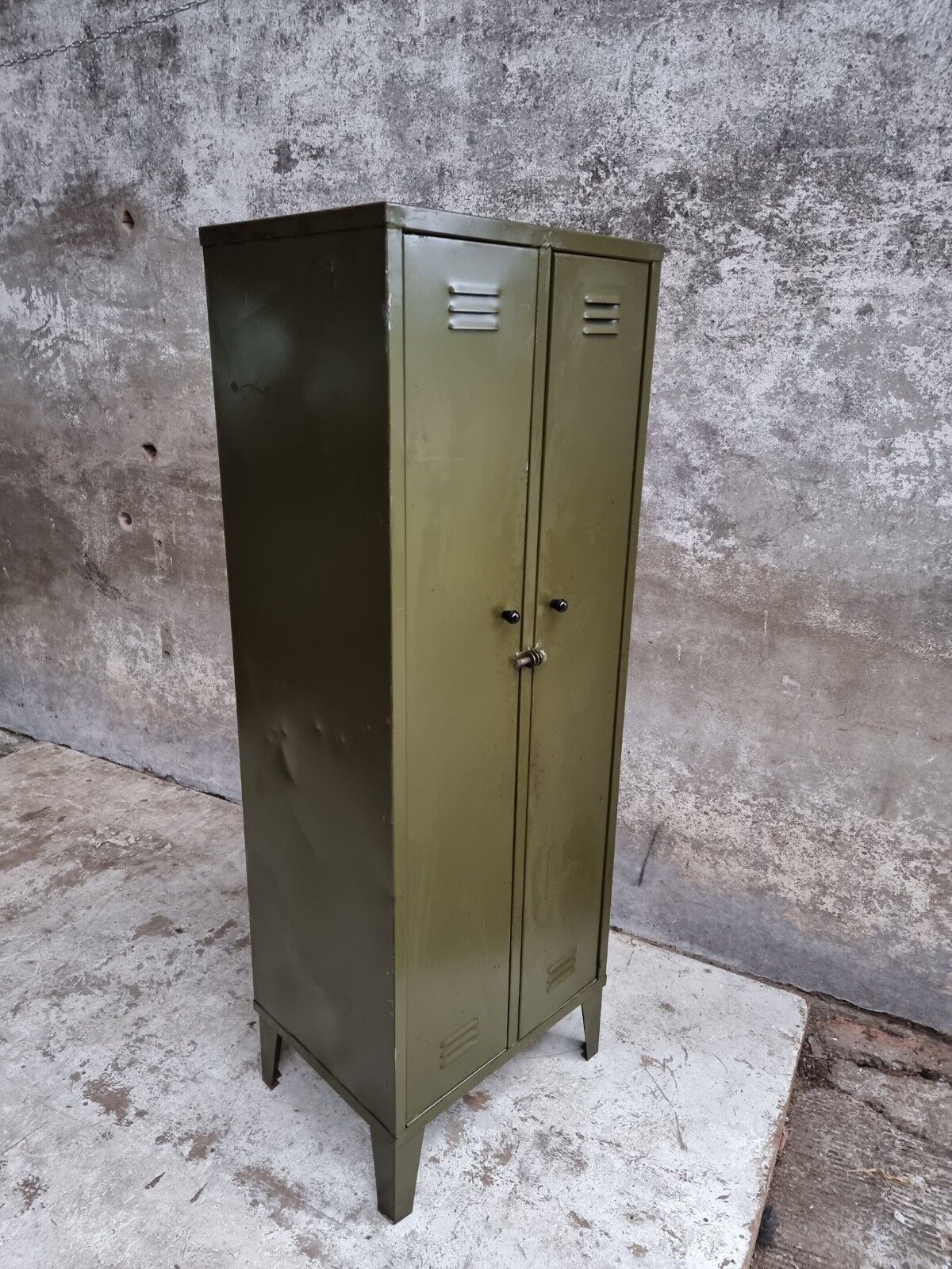 Industrial locker army green wardrobe