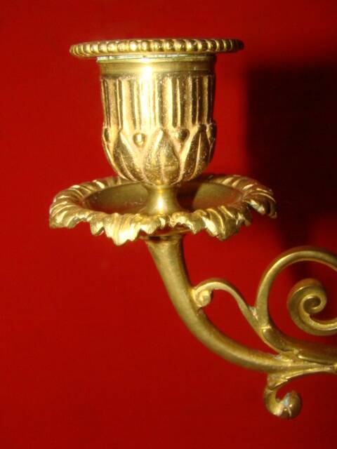 pair of gilded bronze candlesticks with 4 candle holders in "Louis XVI" style, 19th century