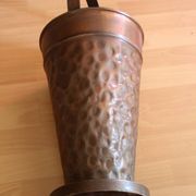 Copper umbrella stand with handle, vintage from the 1970s