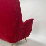 Italian Two-Seater Red Sofa from by I.S.A. Bergamo, 1950s
