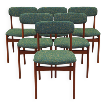 Set of six teak chairs, Danish design,  N. & K. Bundgaard Rasmussen