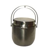 Vintage Alessi ice bucket with mechanical lid designed by Anselmo Vita