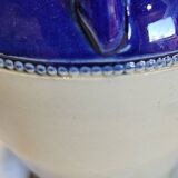 Antique iron-rich earth bottle from Saint Uze, ceramic carafe jug.