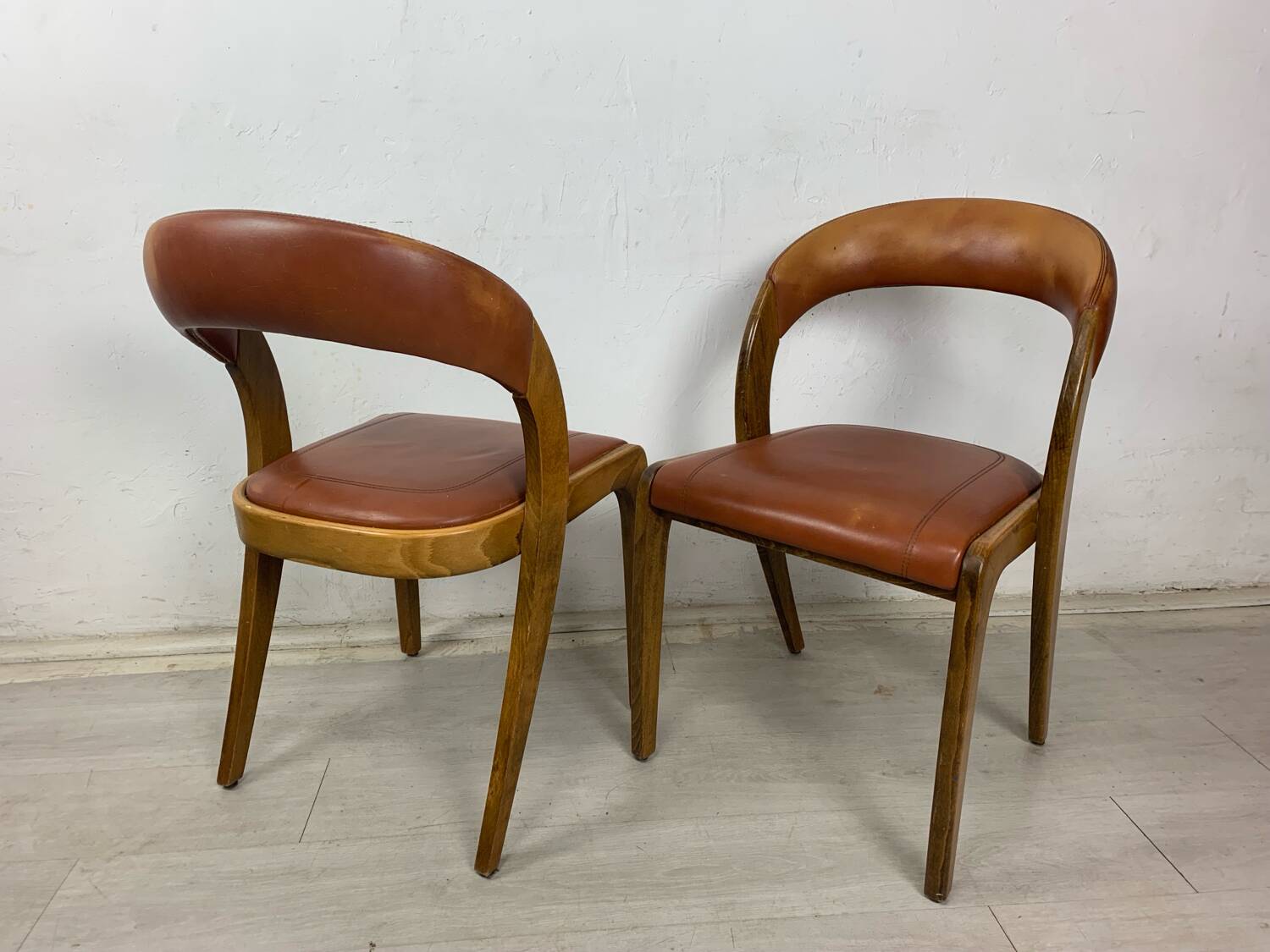 Pair of Baumann gondola chairs