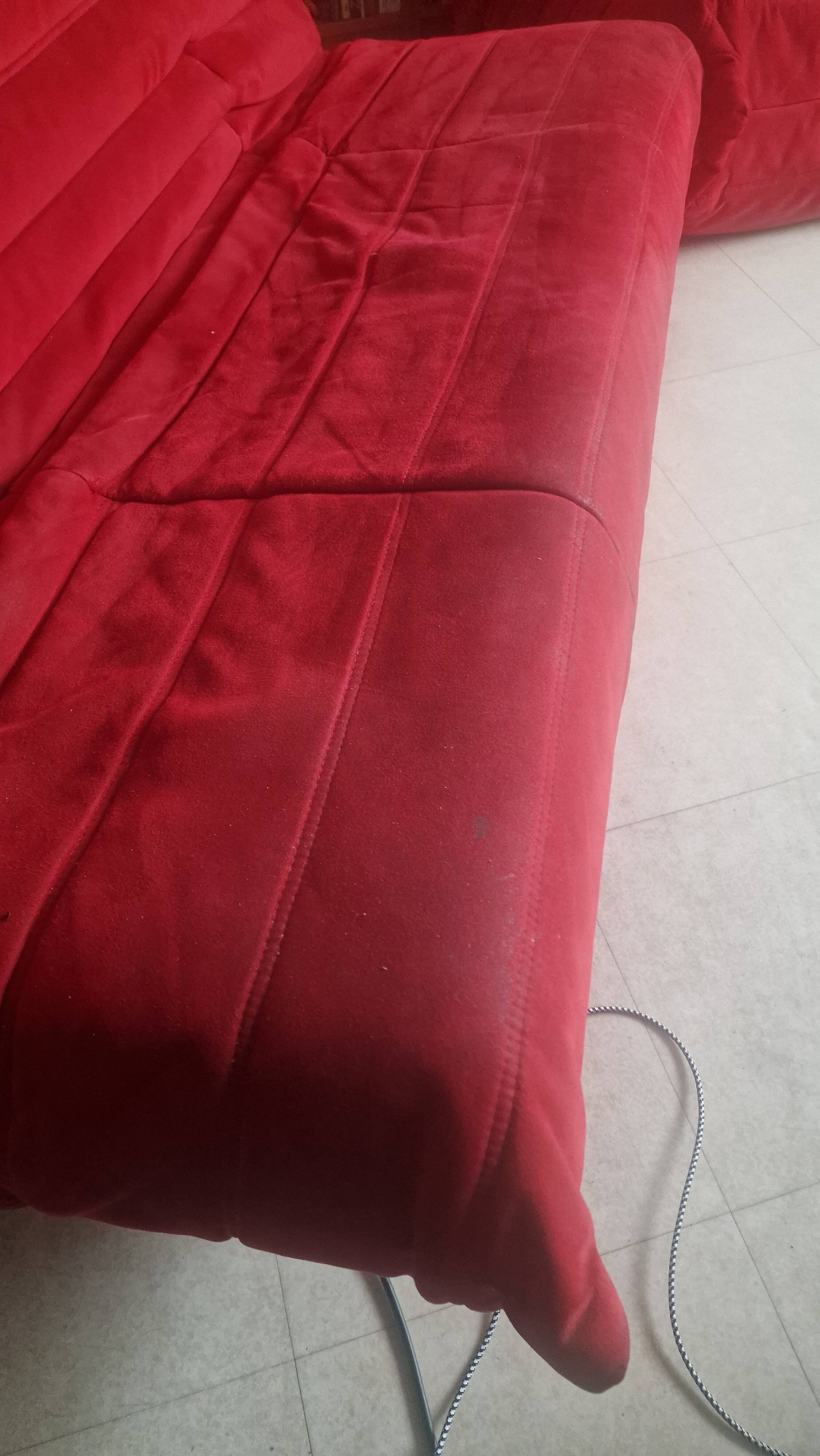 TOGO Set from Ligne Roset - Alcentara Red - Sofa Bed - Corner Armchair - Armchair