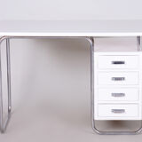 White bauhaus writing desk made in 1930s germany by robert slezak - restored