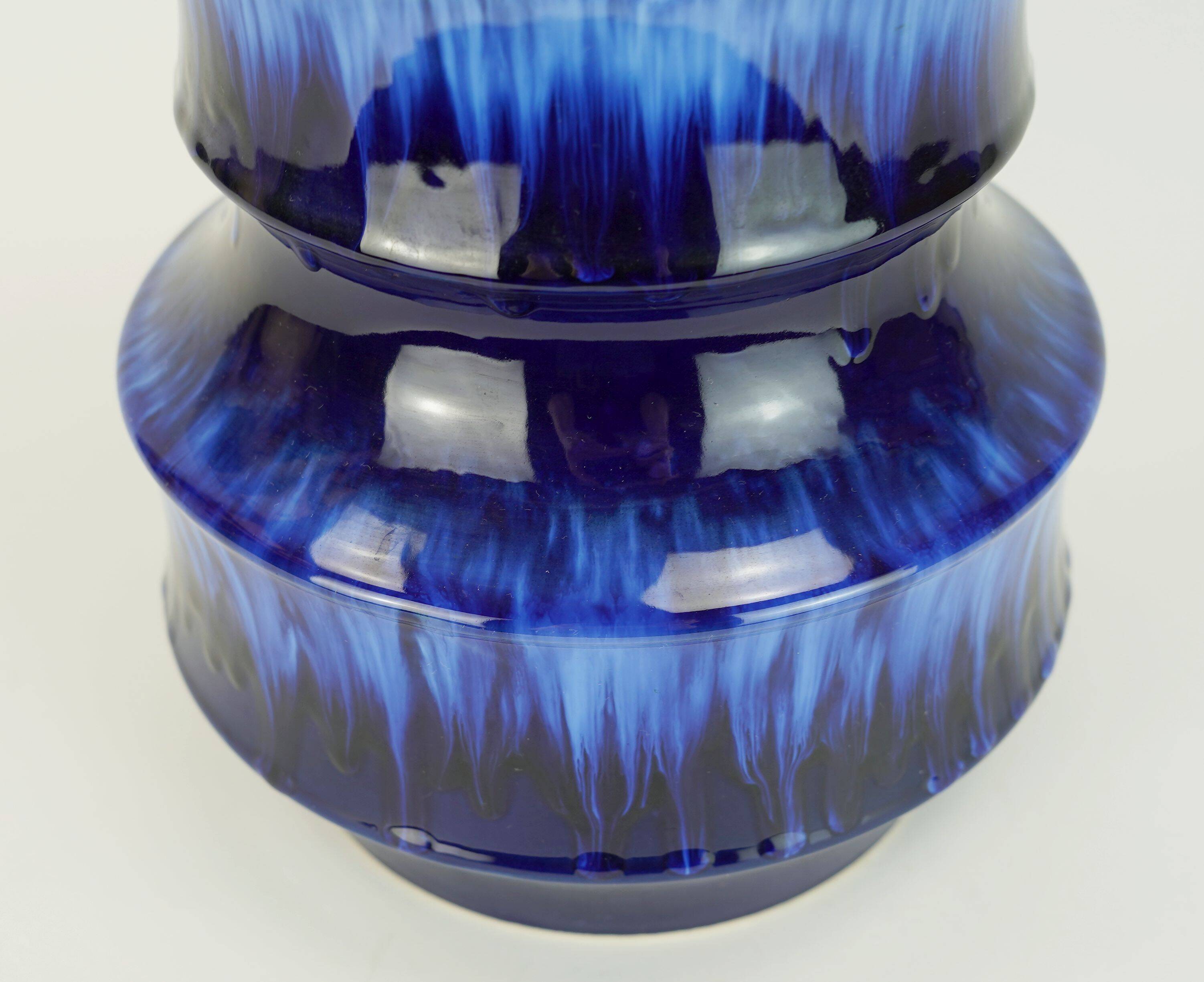 scheurich ceramic FLOORVASE drip glaze different shades of blue 60s/70s