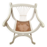white Dagobert armchair with caning