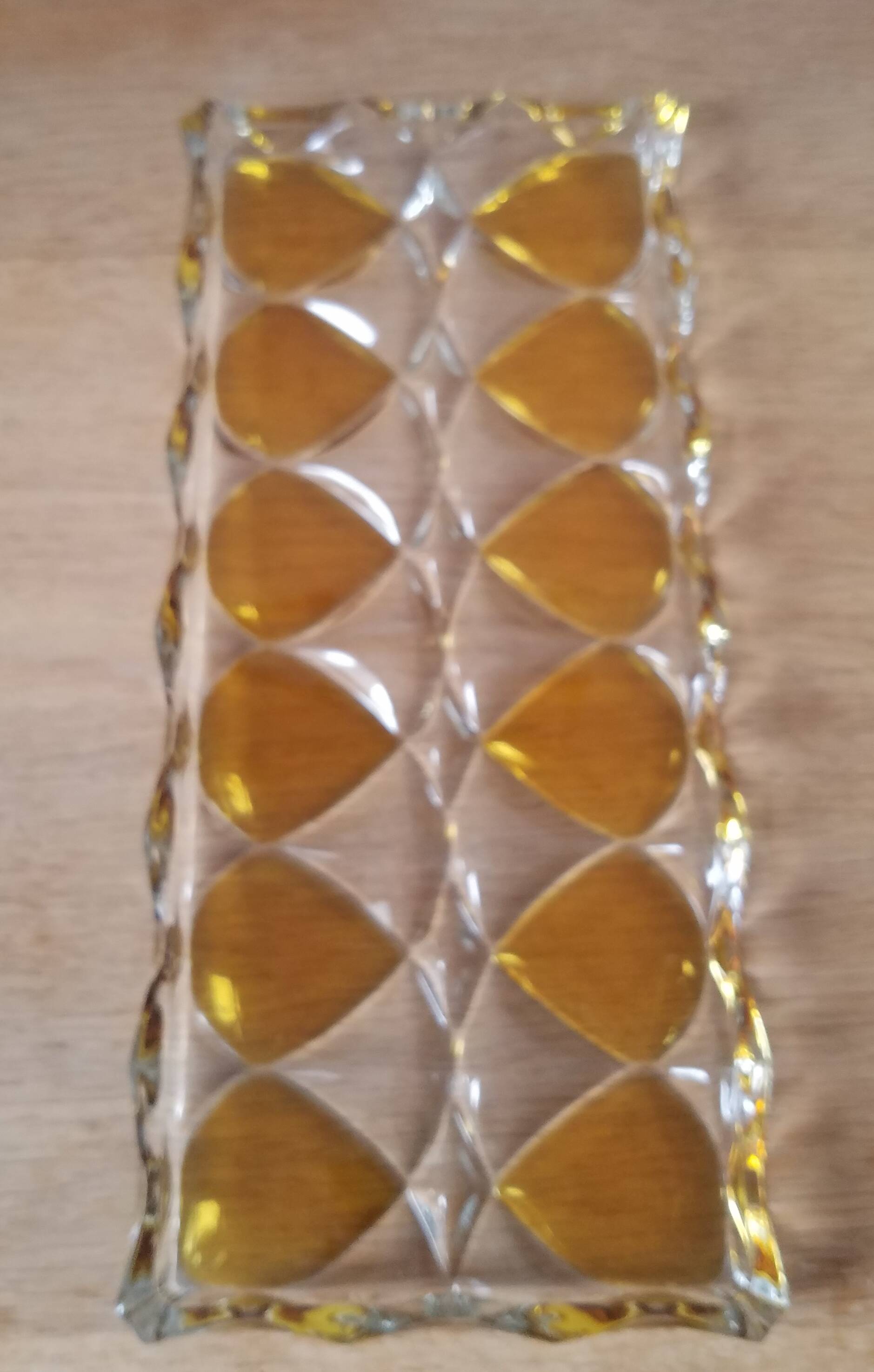 vintage pressed molded glass top