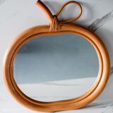 Rattan apple mirror