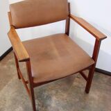 1960s Scandinavian armchair – rosewood, leather, vintage