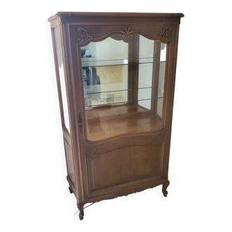 Louis XV style display case in cherry wood