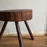 Brutalist stool brown tripod