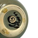 Mid-century Modern green spherical gres vase, Franco Bucci Italy ca. 1970