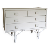Rattan and bamboo chest of drawers