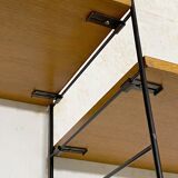 Antique Large Double Wall Shelf - Metal & Wood - 50/60's