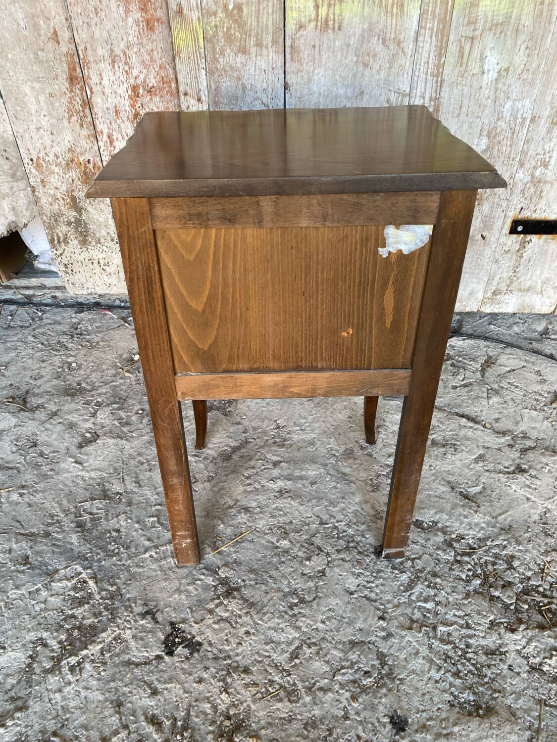 Louis xv style nightstand table wood drawer + vintage case