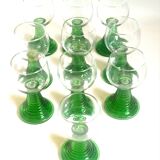 Set of 10 Alsatian Roemer glasses from the 1970s, height 16 cm.