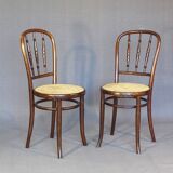 Set de 2 chaises Kohn bistrot cannées 1920 - bentwood -
