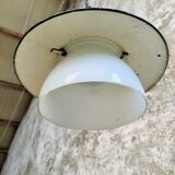 Vintage street lamp green enamel with glass