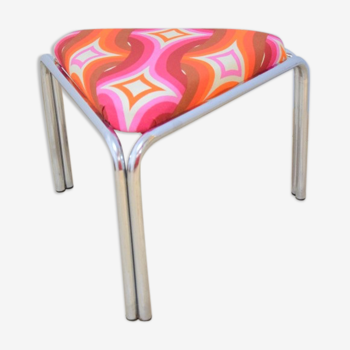 Stool-Ottoman-sofa-end-vintage-design-psyché fabric-pop art