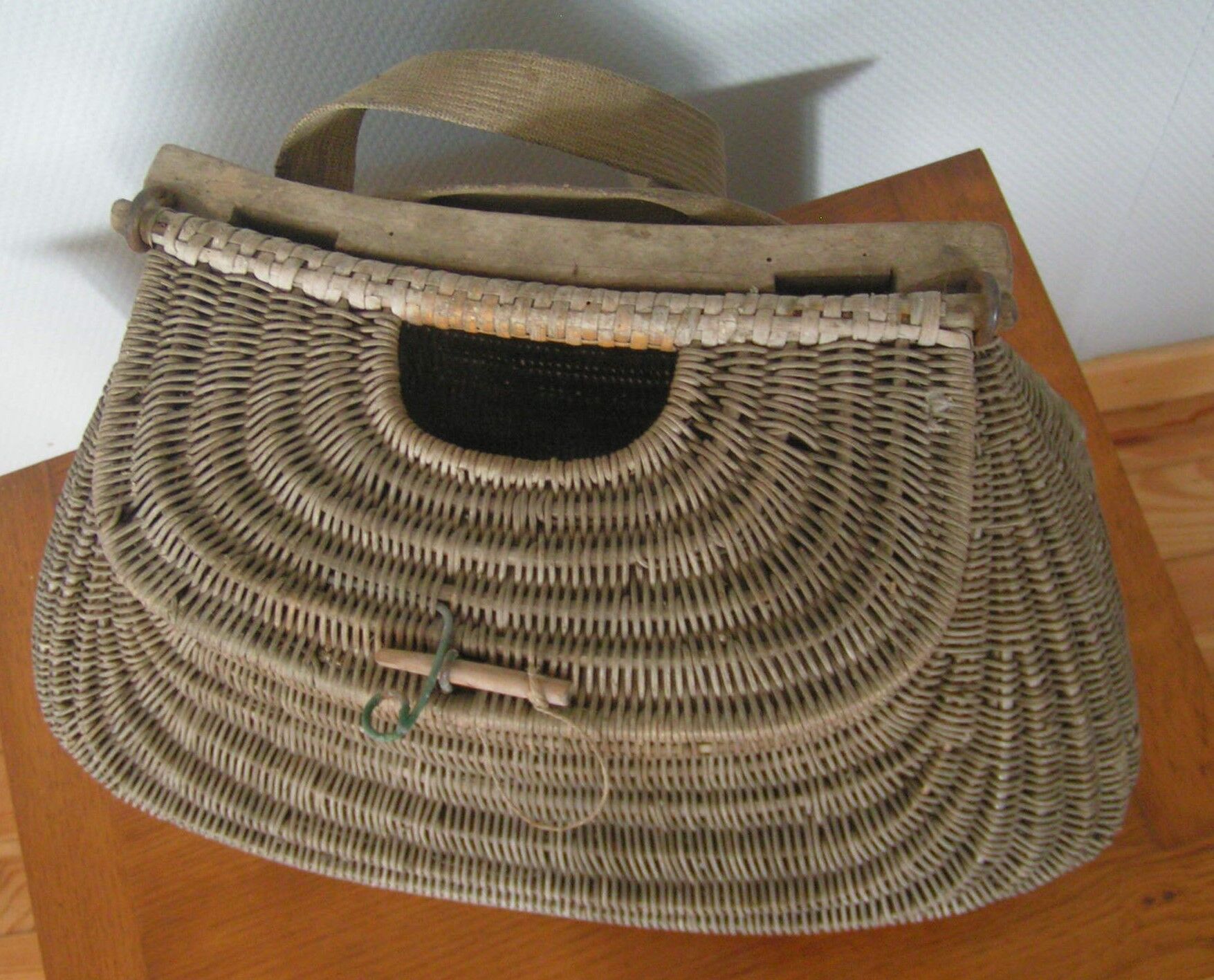 Wicker fishing basket