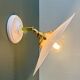 Applique abat-jour vintage en opaline blanche