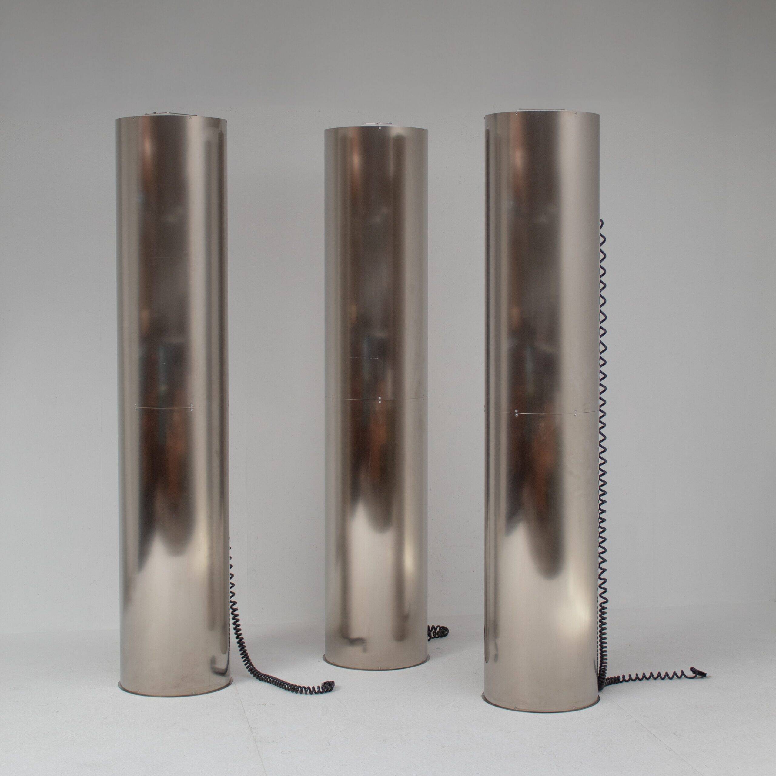 3x lampadaires en inox