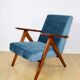 Fauteuil B-310 VAR en velours bleu mer - 2 pièces disponibles
