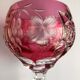 Ensemble de cinq verres à pied en cristal de couleur
