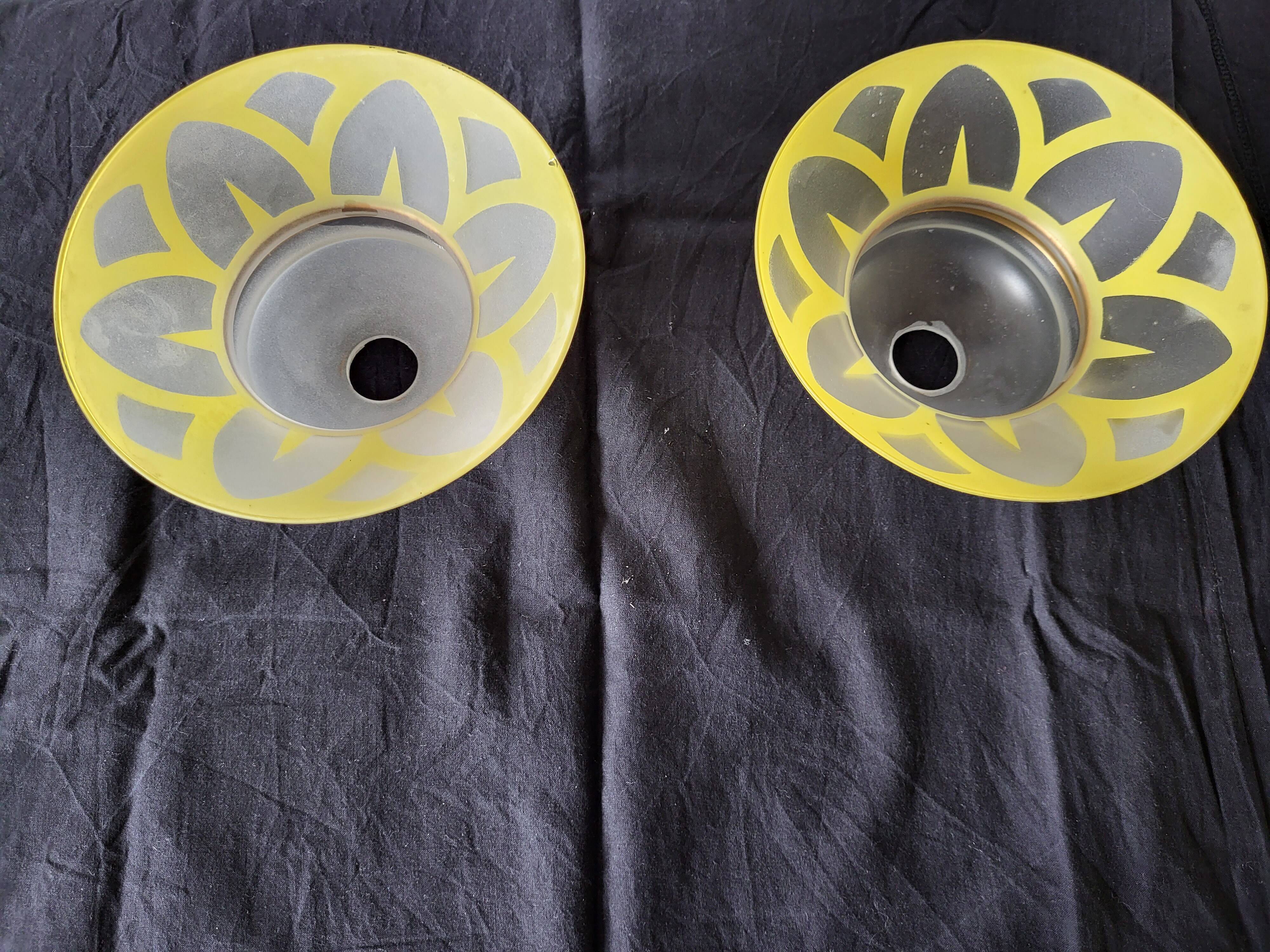 Pair of art deco day shades