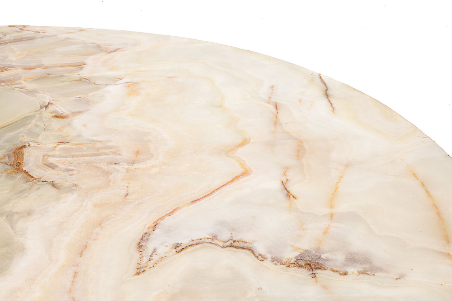 Round table wrought iron onyx, 1950