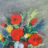 Tableau bouquet de fleurs peinture