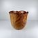 Brown earthenware flowerpot with ribbed leaf effect, 1960/70