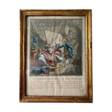 Chevallier, Le peintre amoureux de son modèle, gravure, XXème siècle