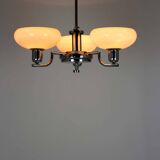 Lustre Art Déco Bauhaus chromé de Napako, ancienne Tchécoslovaquie, 1940