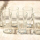 6 vintage high glasses