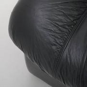 Modular black leather armchairs, 1970s