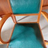 green leather bridge chairs