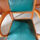 Fauteuils bridges en cuir vert