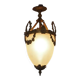 Antique French Louis XVI Style Glass and Bronze Pendant Lamp c. 1900
