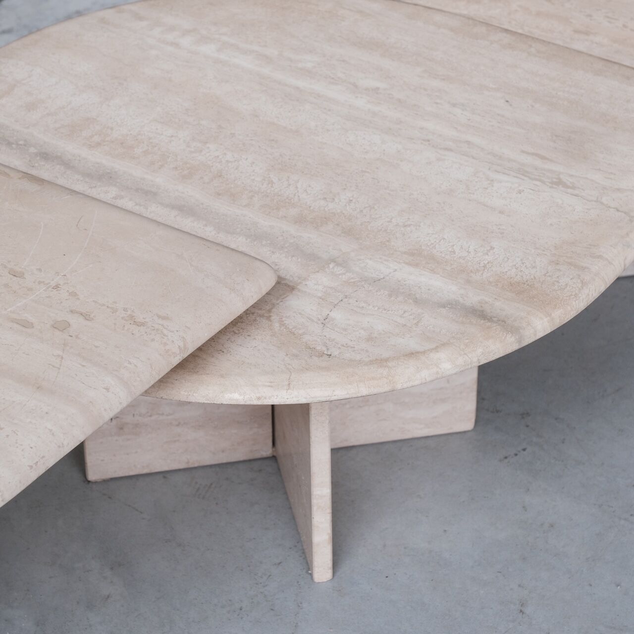 Travertine mid-century nesting coffee tables