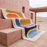 Beni Ourain Berber rug with colourful patterns, size 150 x 250 cm.